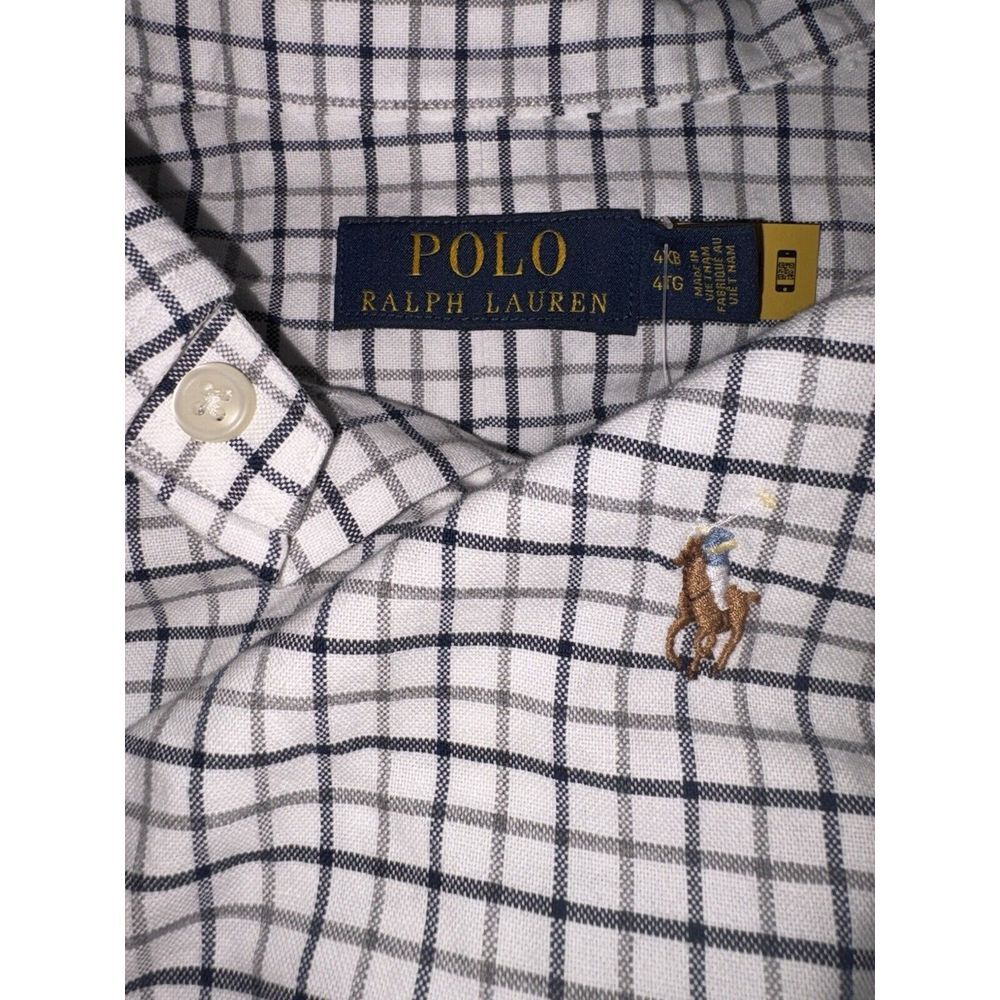 Polo Ralph‎ Lauren Button Down Plaid Check Short Sleeve Size 4XB/XXXXL Big